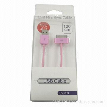 USB Mini Sync Data Charging Cable for iPhone, Comes in Pink, with 100cm Length